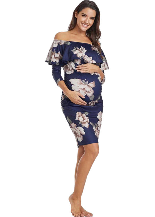 Printed maternity dress