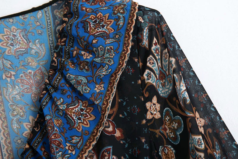 Patchwork printed dress