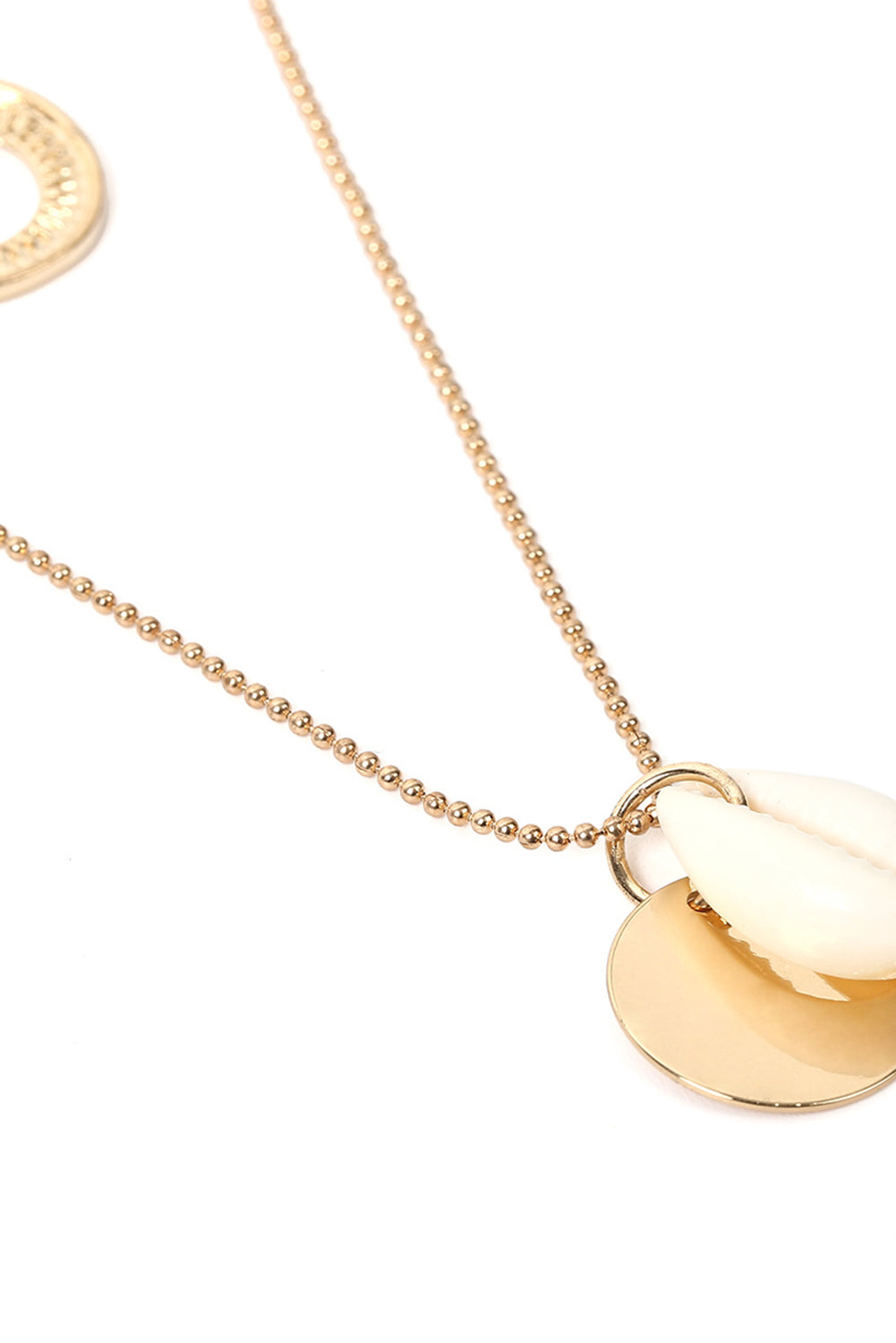 Cross Loop Shell Multi-layered Pendant Necklace