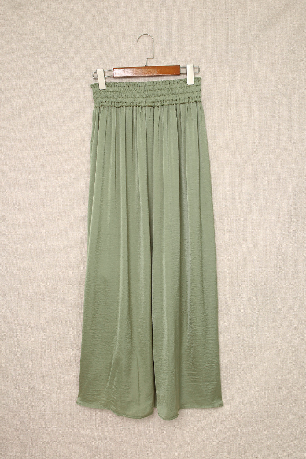 Adjustable Drawstring Smocked Waist Maxi Skirt