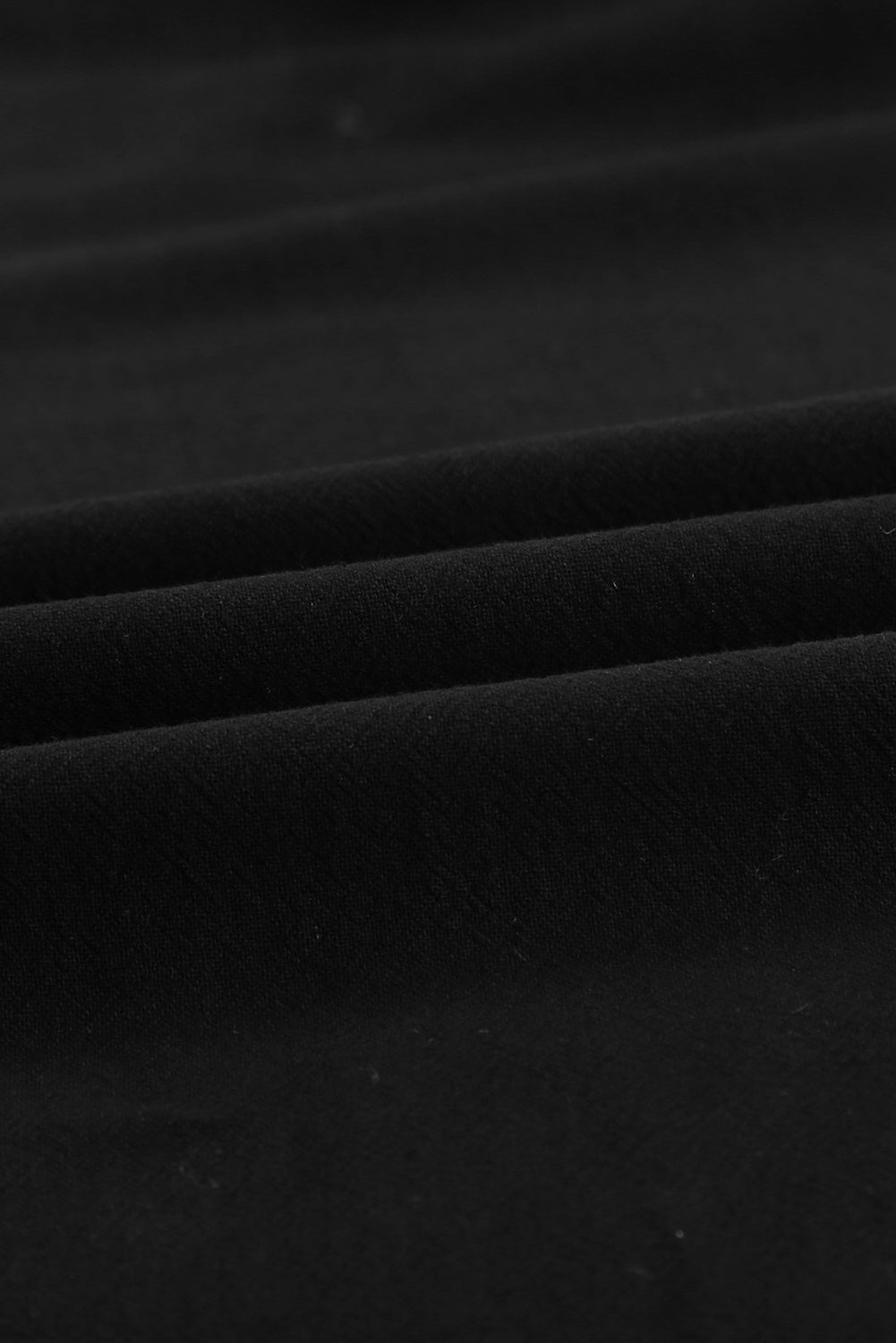 Black Drawstring Elastic Waist Pockets Long Straight Legs Pants