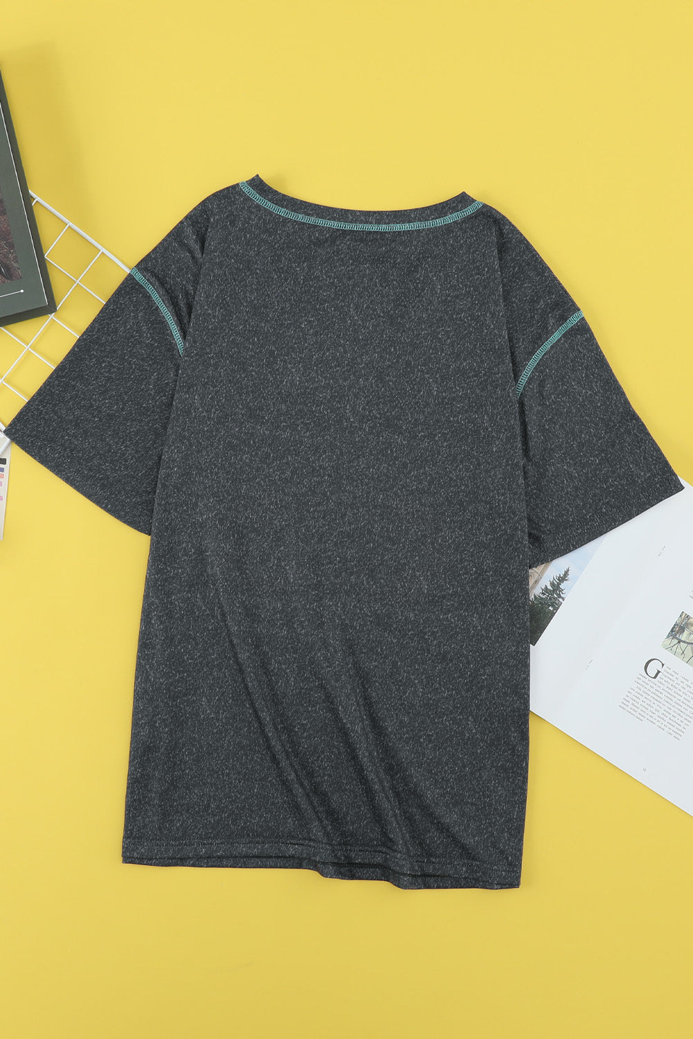 Aztec Geometric Print V Neck Tee