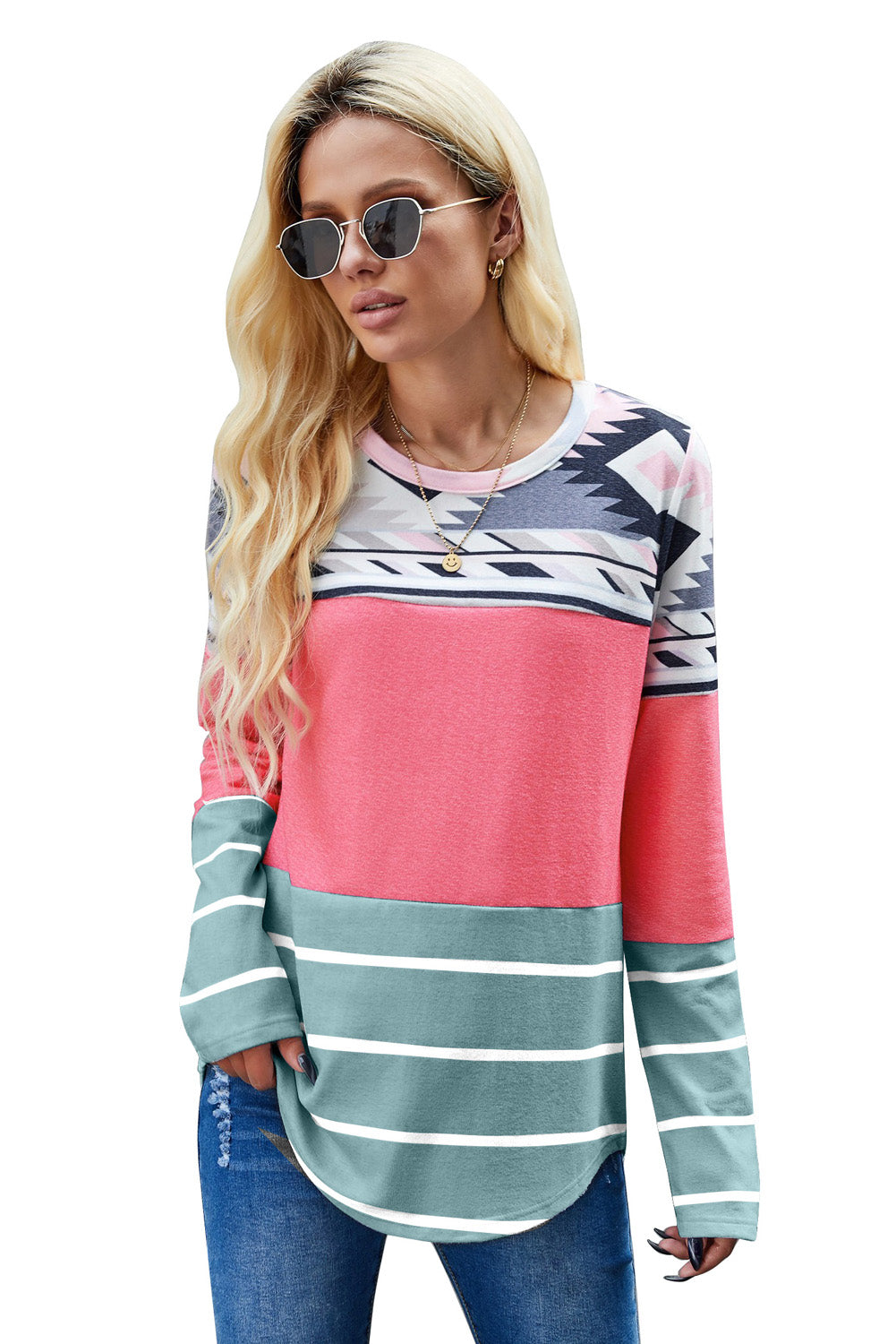 Tribal Striped Long Sleeve T-shirt
