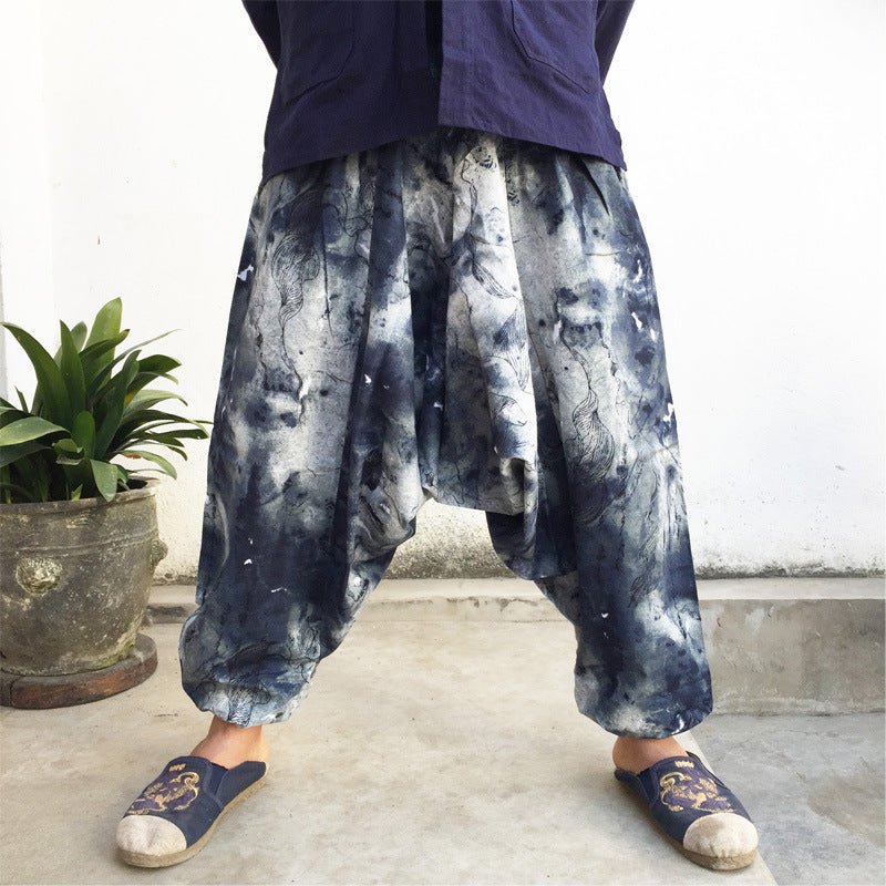 Big Crotch Floor Pants, Loose Thai Pants, Lantern Pants, Big Size Harem Pants