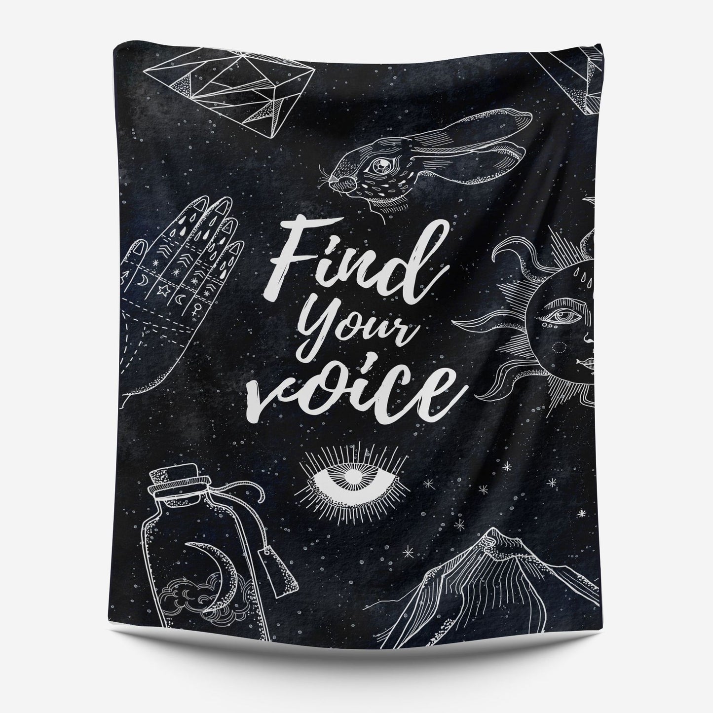 Line Moon Tapestry Wall Decor Mounted