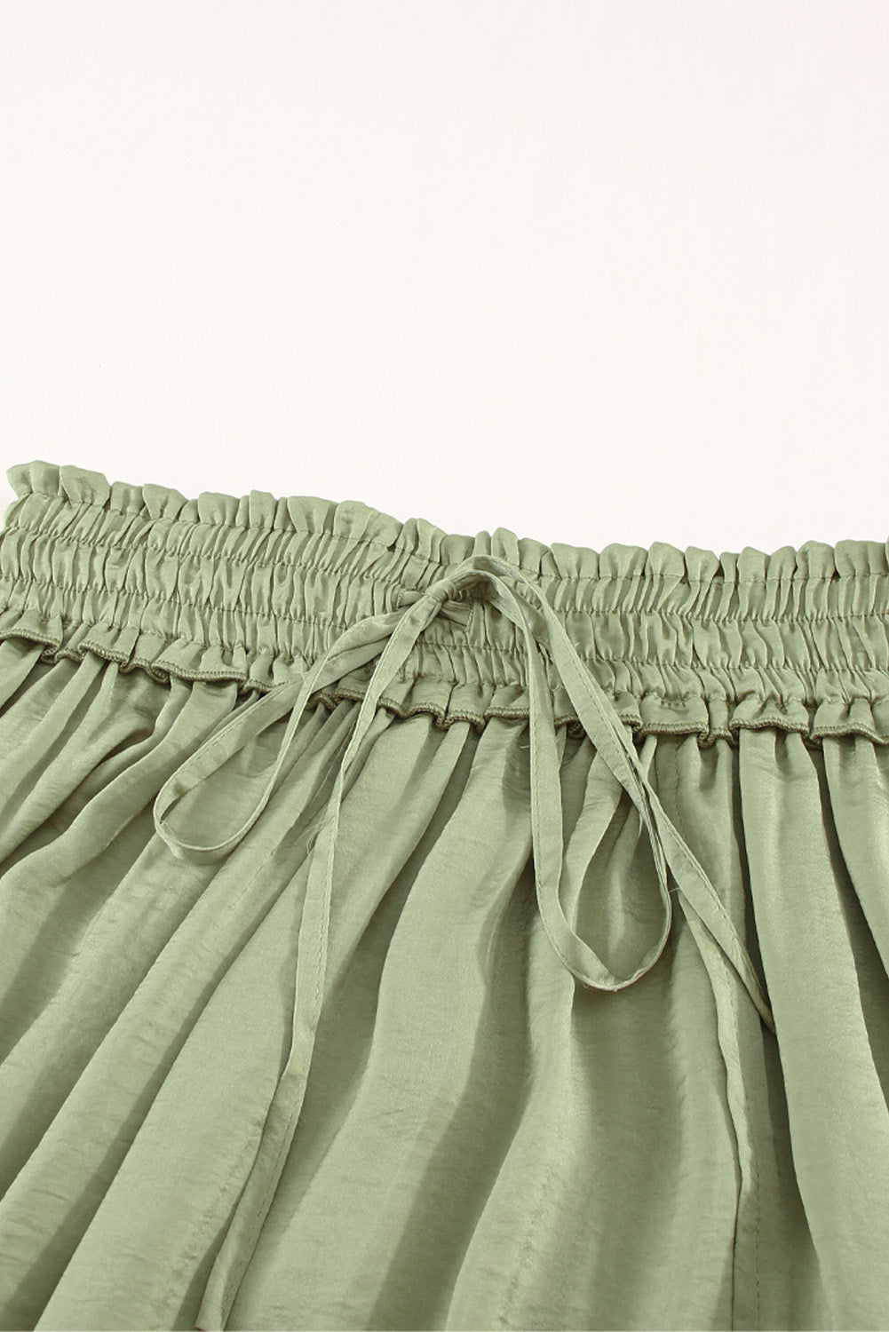 Adjustable Drawstring Smocked Waist Maxi Skirt