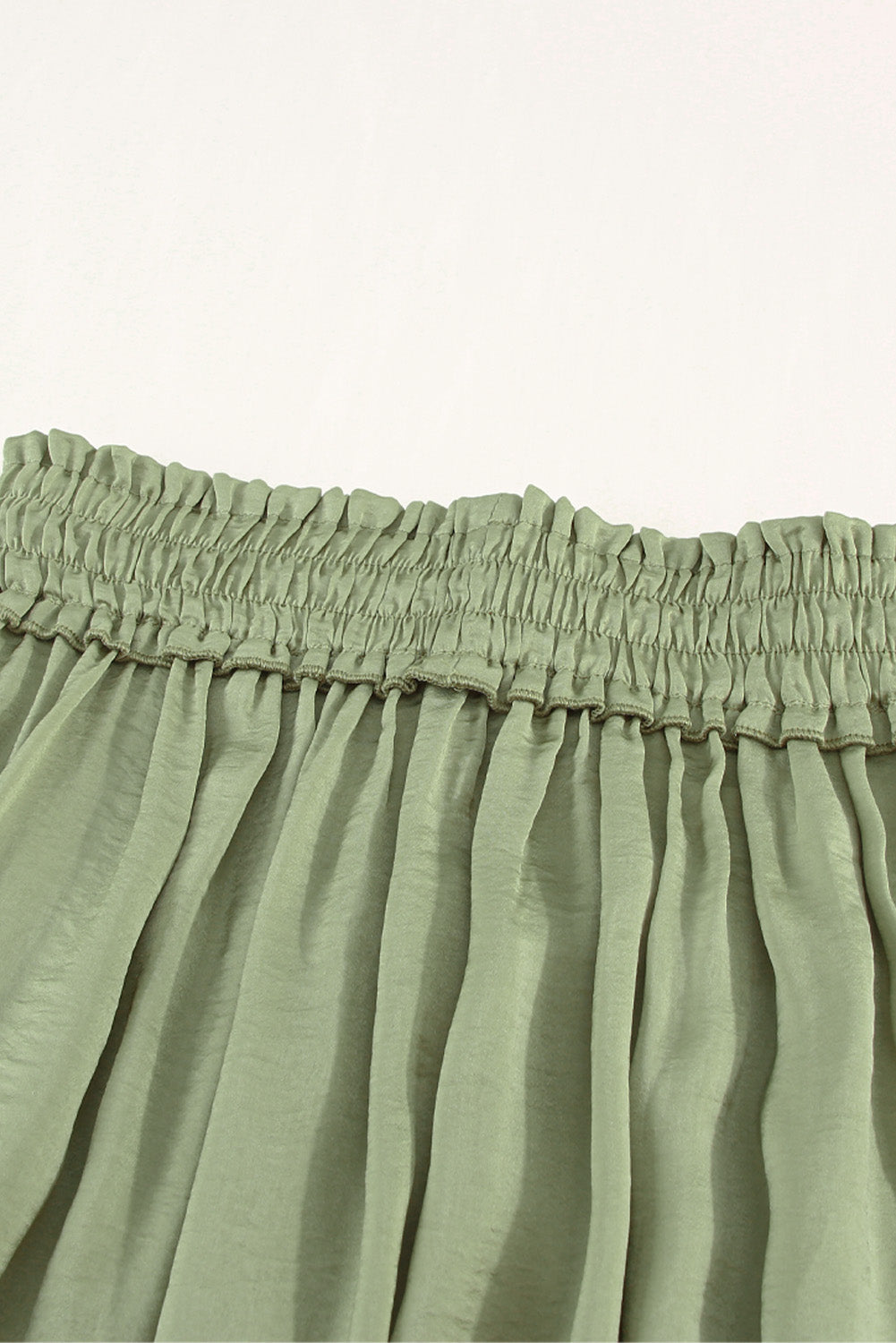 Adjustable Drawstring Smocked Waist Maxi Skirt