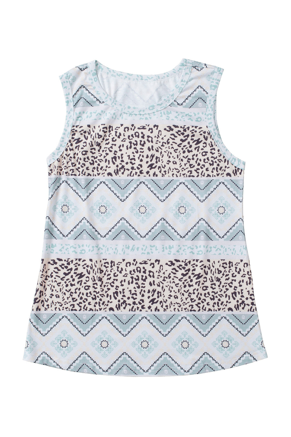 Retro Geometric Leopard Print Tank