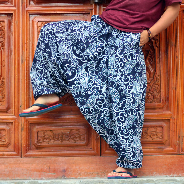 Big Crotch Floor Pants, Loose Thai Pants, Lantern Pants, Big Size Harem Pants