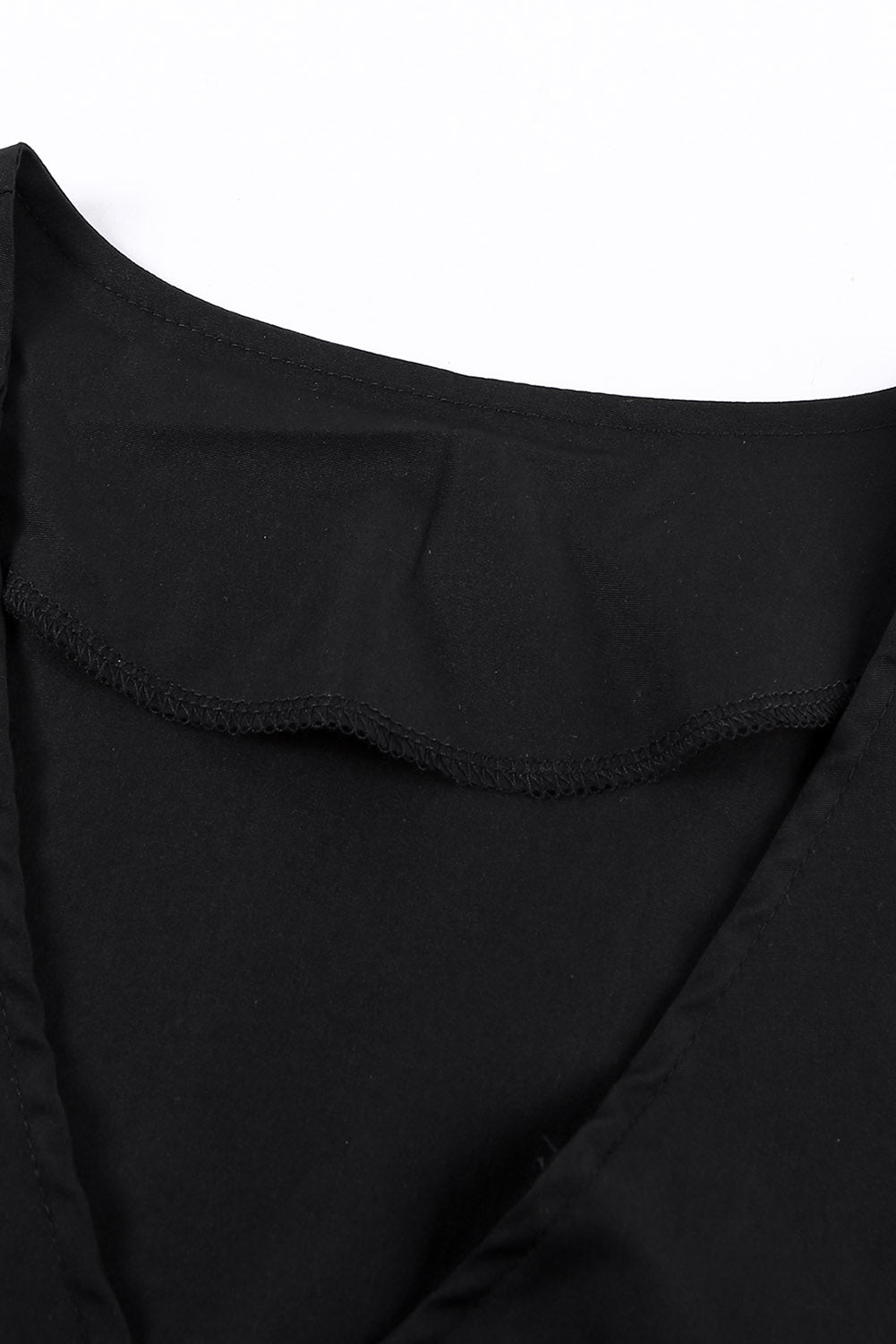 Black Flutter Sleeve V Neck Buttoned Maternity Dress