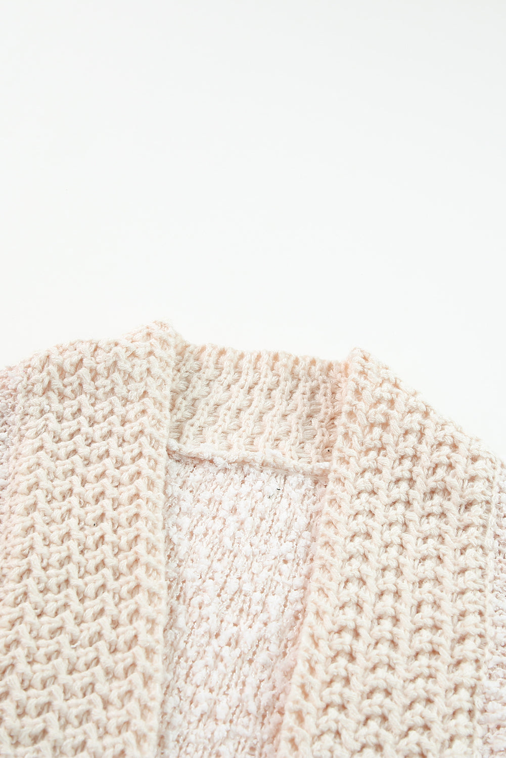 Fiery Red Popcorn Knit Open Front Cardigan