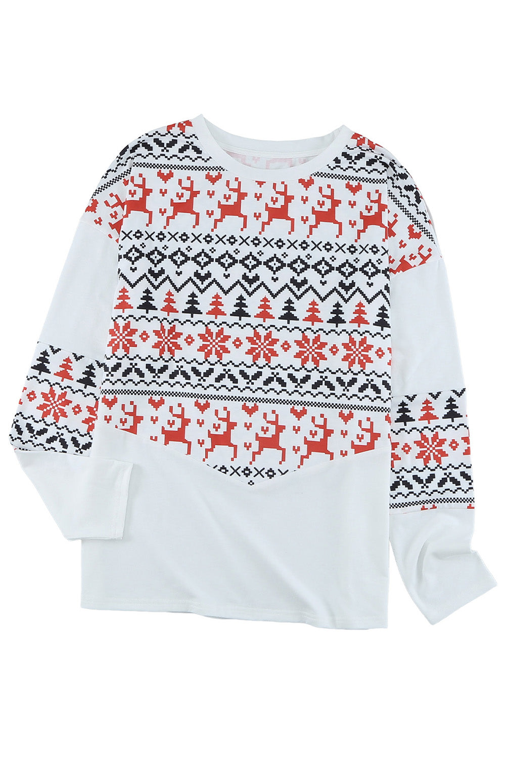 Multicolor Multicolor Christmas Graphic Print Long Sleeve Top