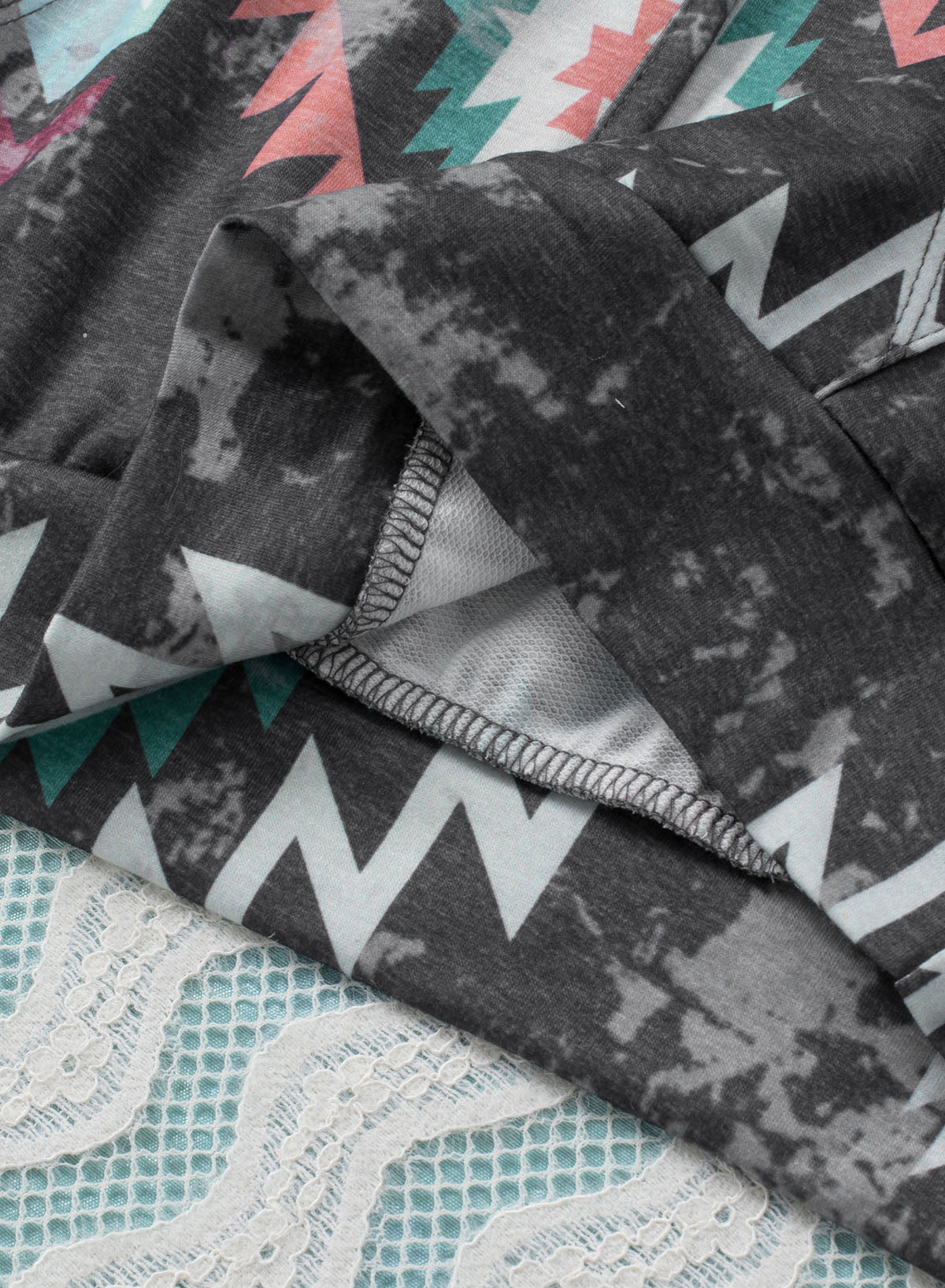 Aztec Kangaroo Pocket Drawstring Hoodie