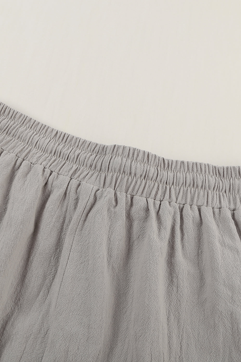 Black Drawstring Elastic Waist Pockets Long Straight Legs Pants
