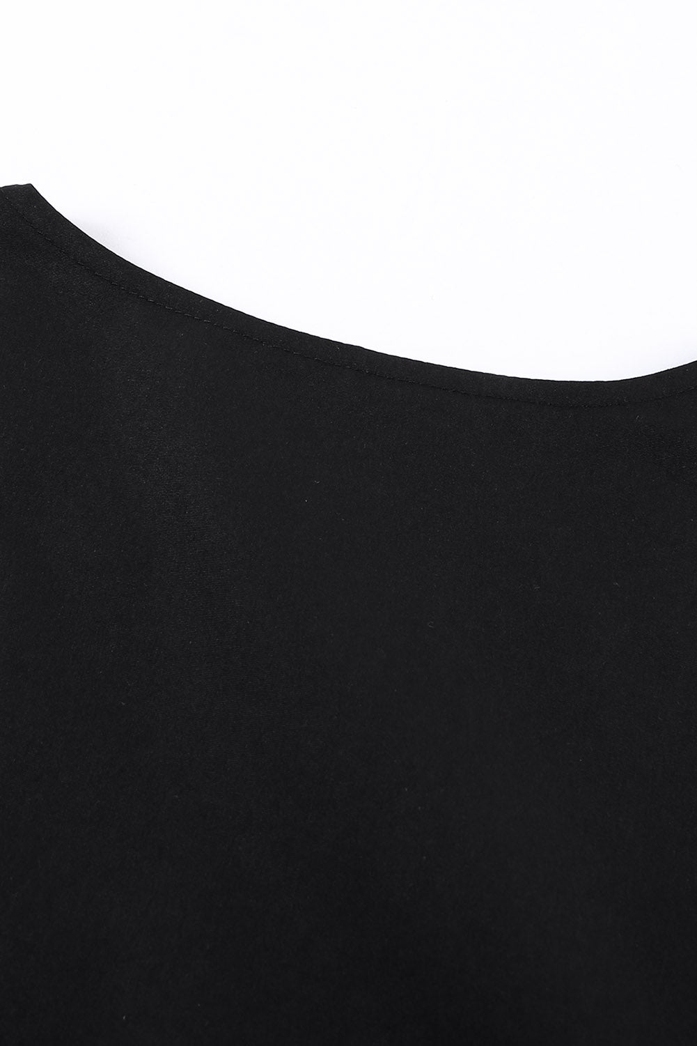 Black Flutter Sleeve V Neck Buttoned Maternity Dress