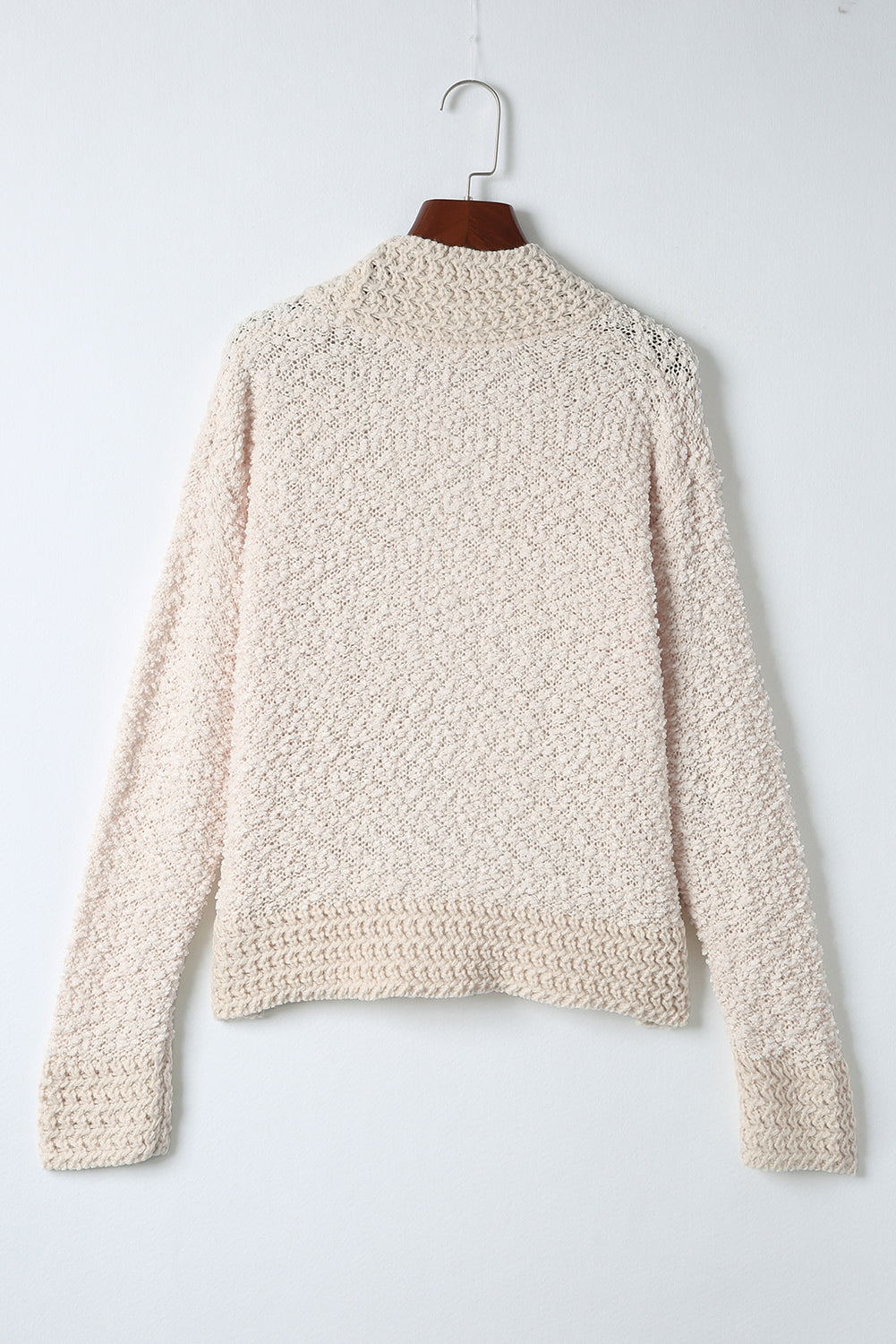 Fiery Red Popcorn Knit Open Front Cardigan
