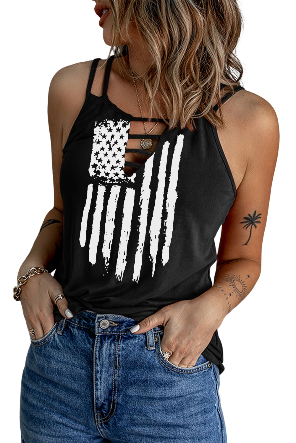 Ladder Hollow-out Tank Top