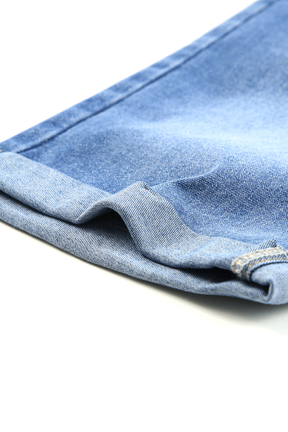 Acid Wash Roll-up Edge Bermuda Short Jeans