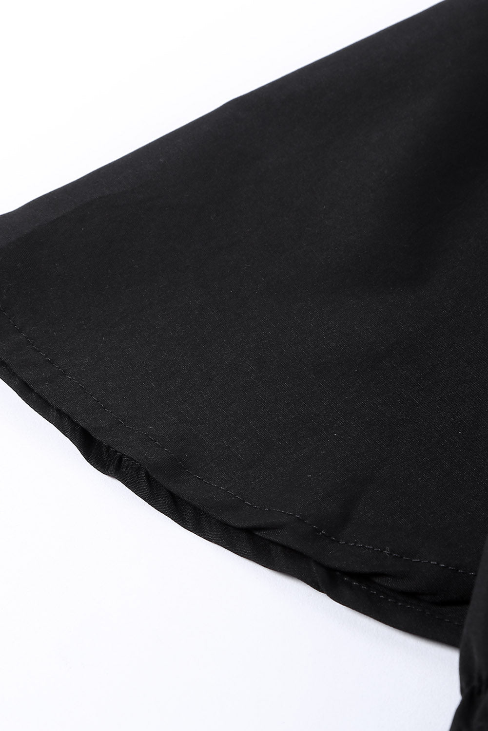 Black Flutter Sleeve V Neck Buttoned Maternity Dress