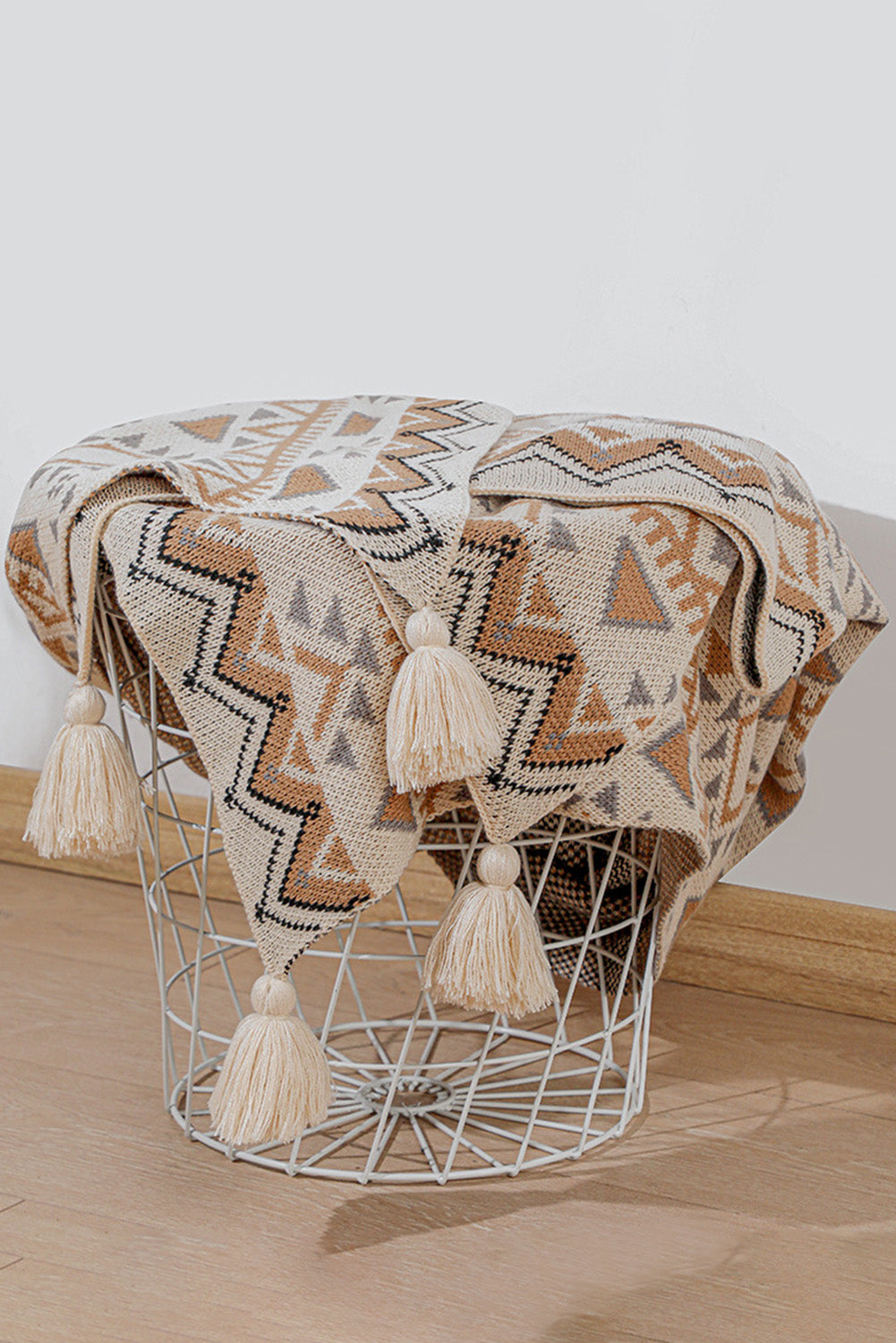 Boho Geometric Knitted Blanket 127*152CM