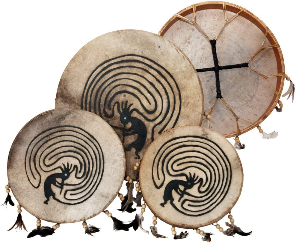 Shaman Drum Painted with Goat Skin, Frame Drum, Handmade … (12 Inch)