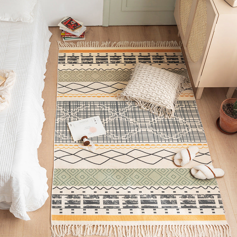 Bedroom Ethnic Style Cotton And Linen Bedside Blanket
