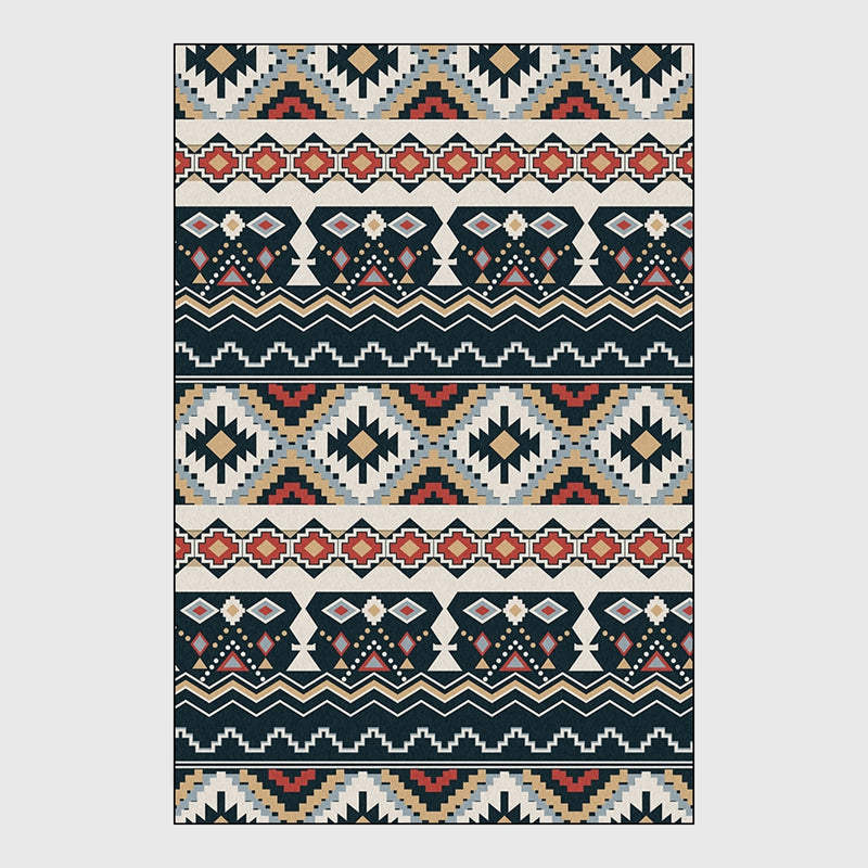 Bohemian Black And White Red Ethnic Style Carpet