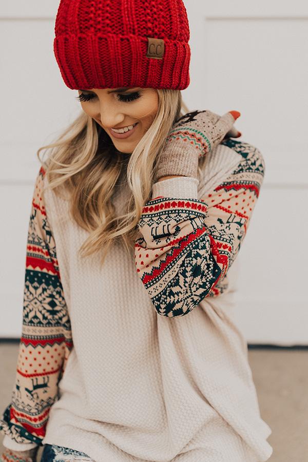 Loose printed long sleeve holy sweater