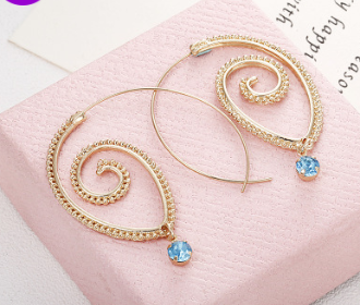 Ethnic Round Spiral Gear Earrings