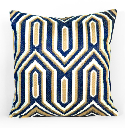 Dark blue arched plain pillow