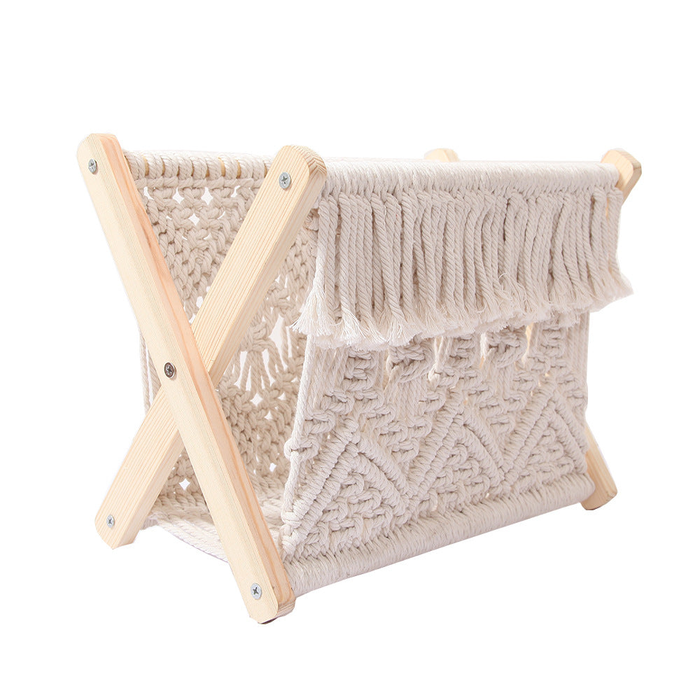 Nordic Cotton Rope Knitting Creative Desktop Bookshelf
