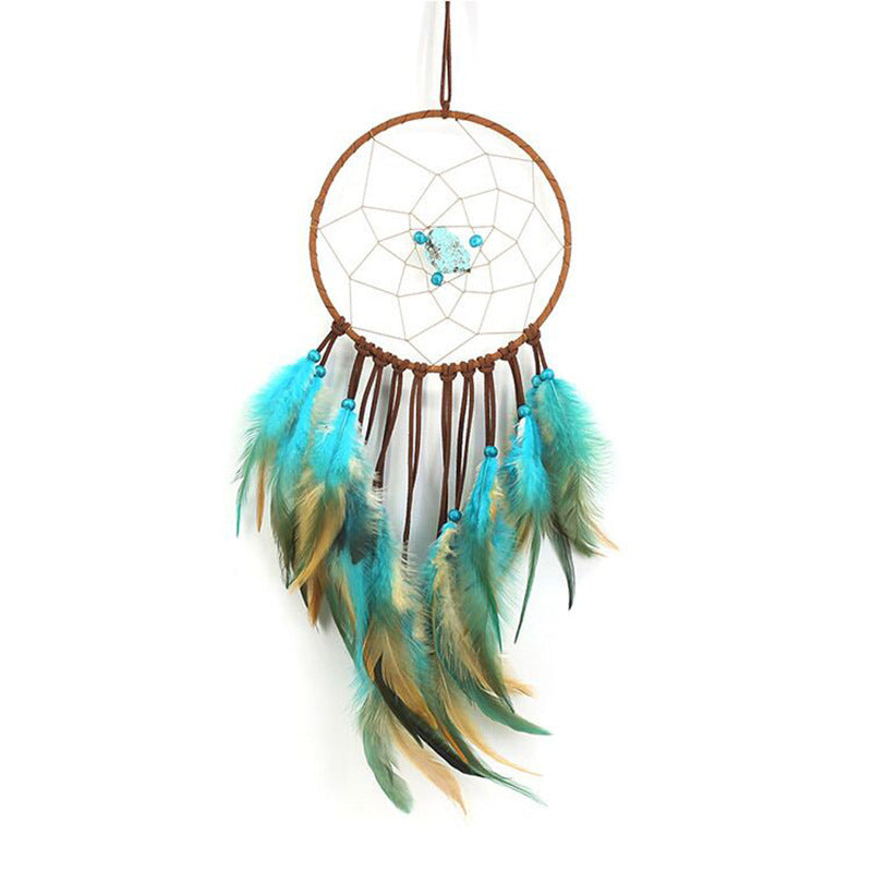 Turquoise Dream Catcher Single Ring Feather Jewelry Creative Eye Balcony Living Room Bedroom Pendant