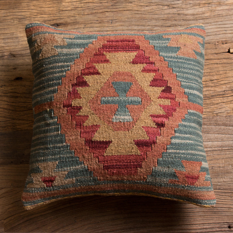 American Country Style Imported From India Ethnic Style Kilim Hand Woven Hard Wool Pillow Cover Cushion