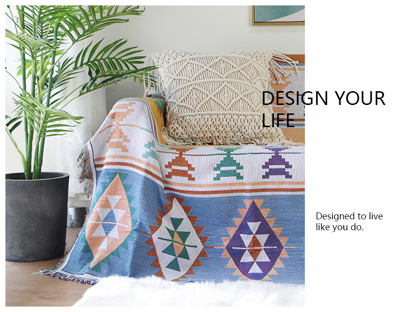 Bohemia Sofa Cover Geometric Throw Blanket For Beds Spread Sofa Towel Knitted Blanket