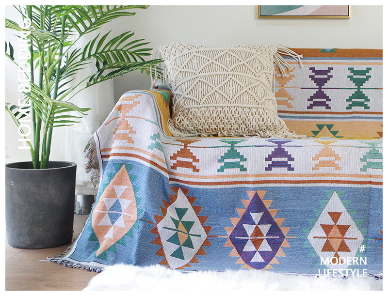 Bohemia Sofa Cover Geometric Throw Blanket For Beds Spread Sofa Towel Knitted Blanket