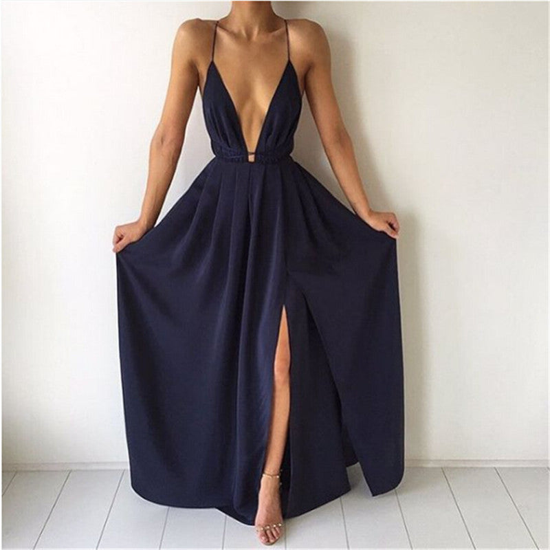 Bigsweety Sexy Maxi Jurk Vrouwen Mouwloze Backless Boho Lange Jurk Bruidsmeisje Formele Summer Party Bandage Slit Jurk Vestidos