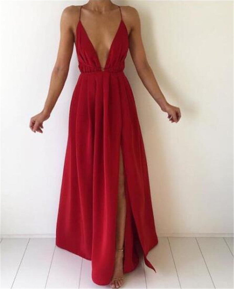 Bigsweety Sexy Maxi Jurk Vrouwen Mouwloze Backless Boho Lange Jurk Bruidsmeisje Formele Summer Party Bandage Slit Jurk Vestidos