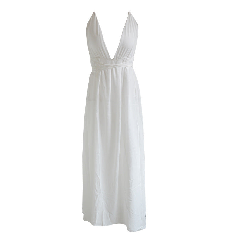 Bigsweety Sexy Maxi Jurk Vrouwen Mouwloze Backless Boho Lange Jurk Bruidsmeisje Formele Summer Party Bandage Slit Jurk Vestidos
