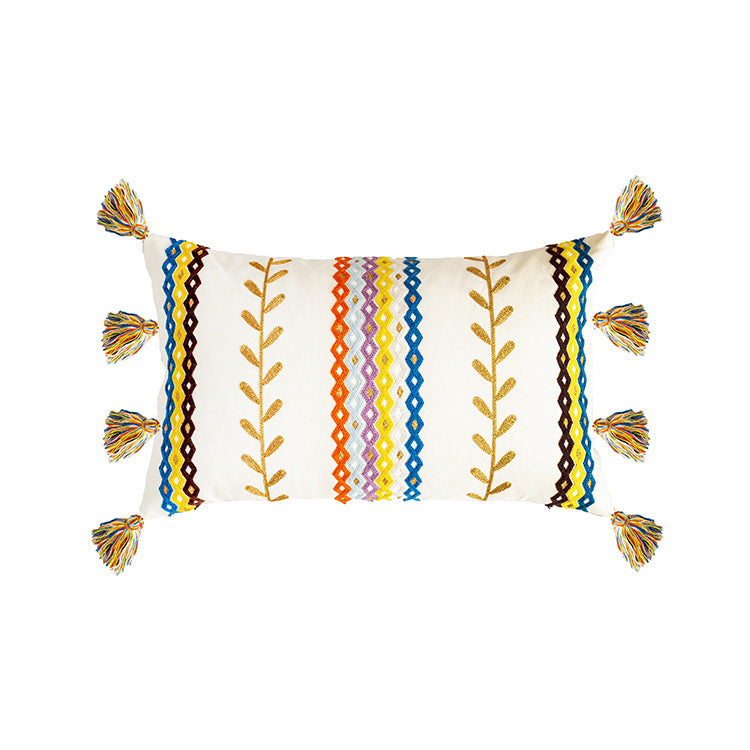 Cotton Embroidered Model Room Waist Pillow