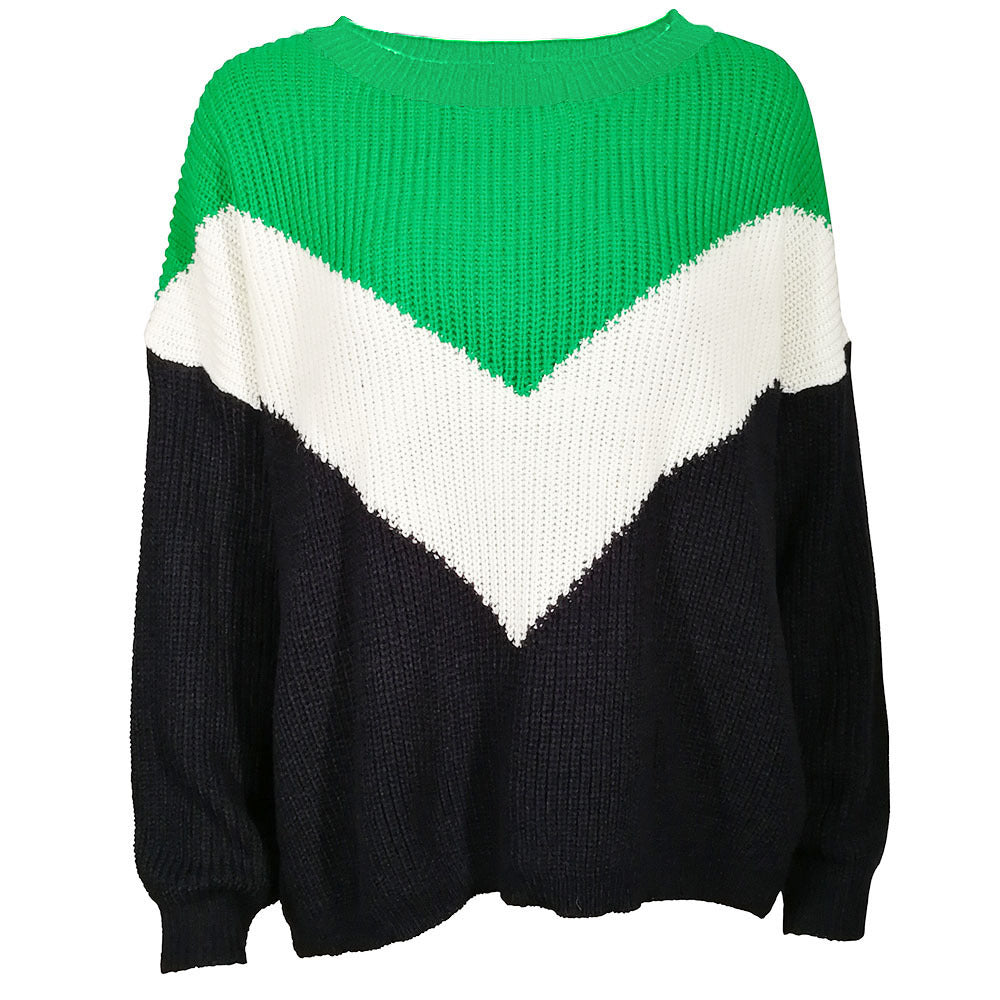 Women's contrast color sweater