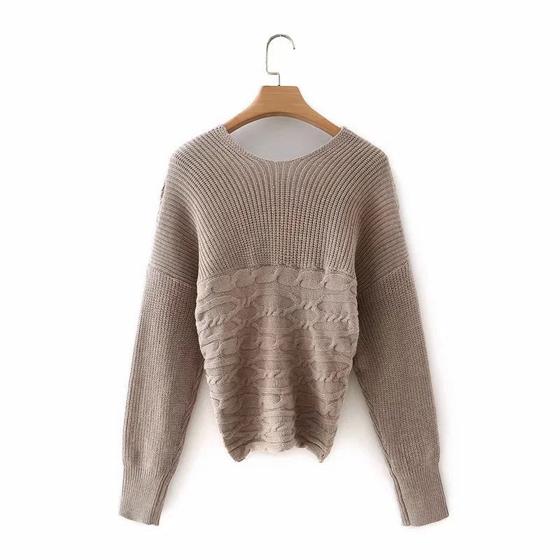 Women's New Cross V-neck Wrap Sweater Bottoming Shirt Ins Blogger Navel Pullover Sweater