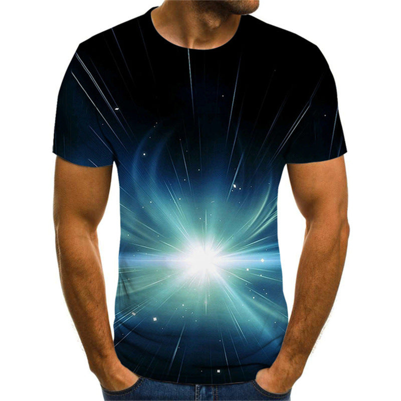 3D Printed T-shirt Visual Geometric Vortex Short Sleeve