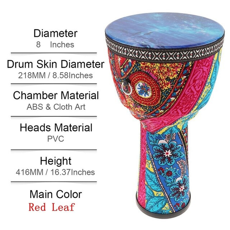 Drums 8 Inch African Djembe Drum Colorful Cloth Art ABS Barrel PVC Skin Children Hand Drum Percussion Instruments