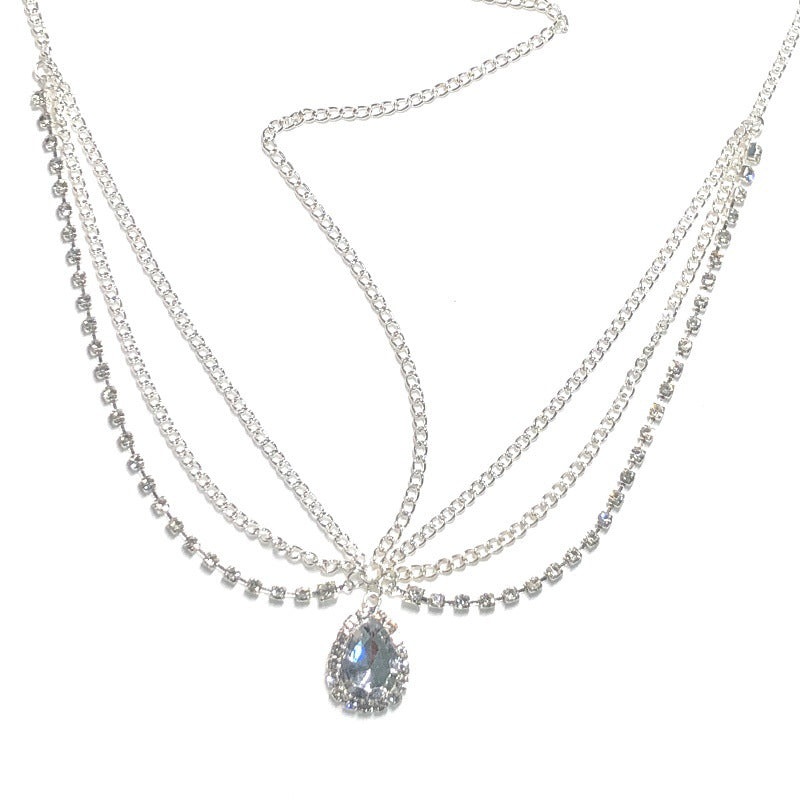 Crystalline Forehead Ornament With Falling Eyebrow Ethnic Headdress