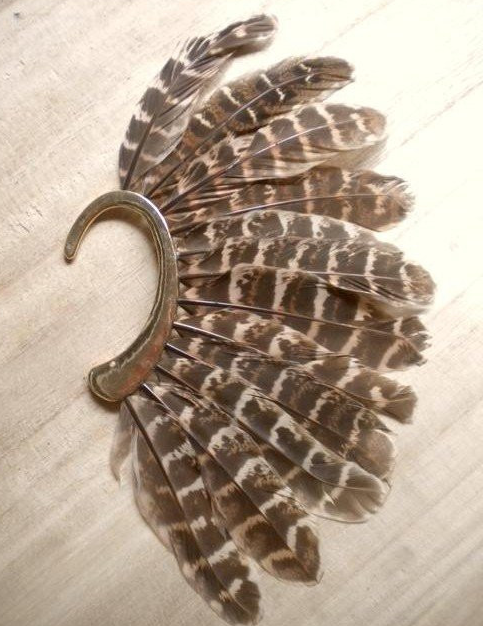 Vintage Boho Feather Clip Earring