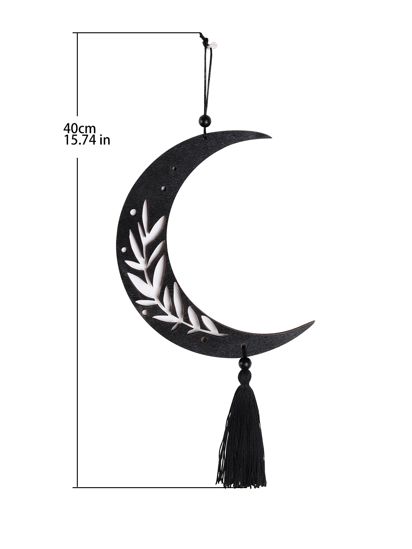 Moon Phase Wall Hanging Decor, Black Boho Moon Phase Garland Hanging Wall Art For Apartment Dorm Office Window Nursery Living Room Bedroom Decorative