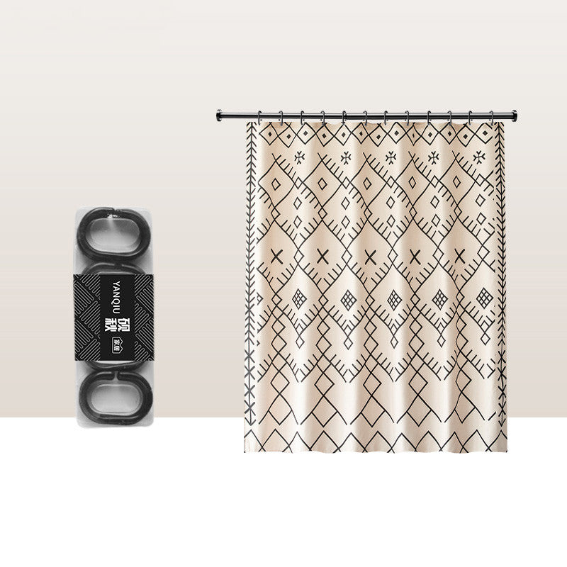 Water-proof Cloth Installed Perforated Free Bathroom Shower Curtain Partition