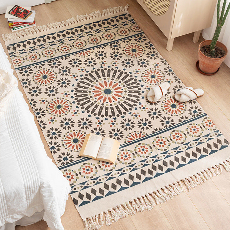 Bedroom Ethnic Style Cotton And Linen Bedside Blanket