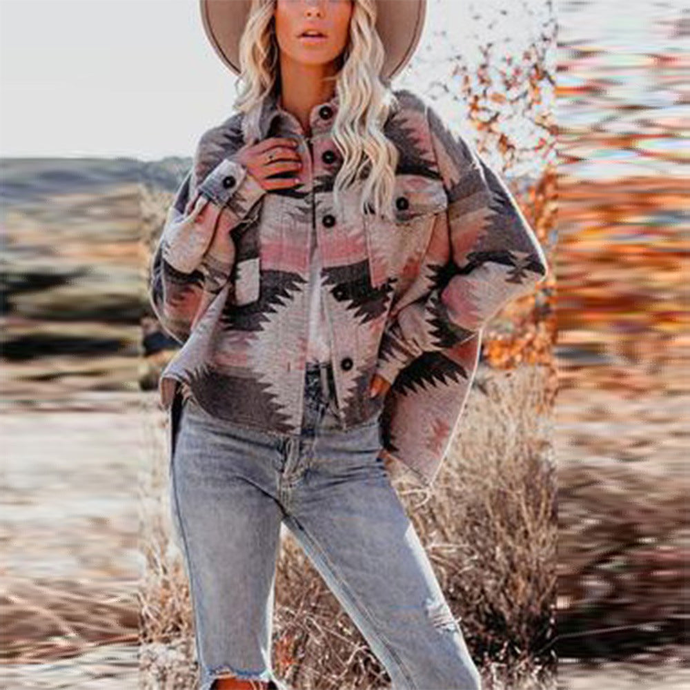 Autumn And Winter New Retro Ethnic Geometry