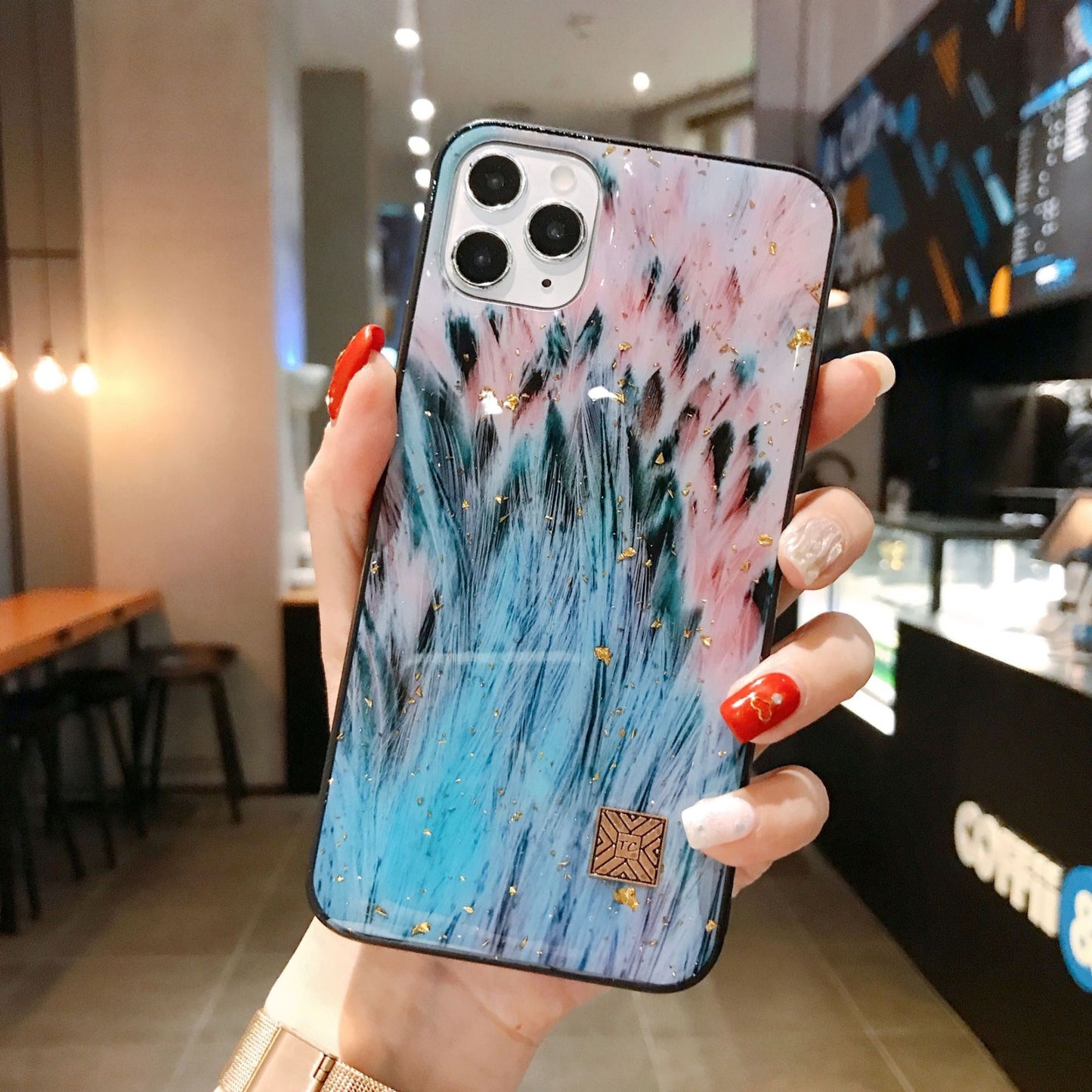 Frosty wind flamingo feather phone case